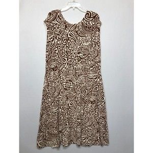 Chico's Travelers Women Animal Prints V-Back Dress Size 2 Acetate Blend M109 -28